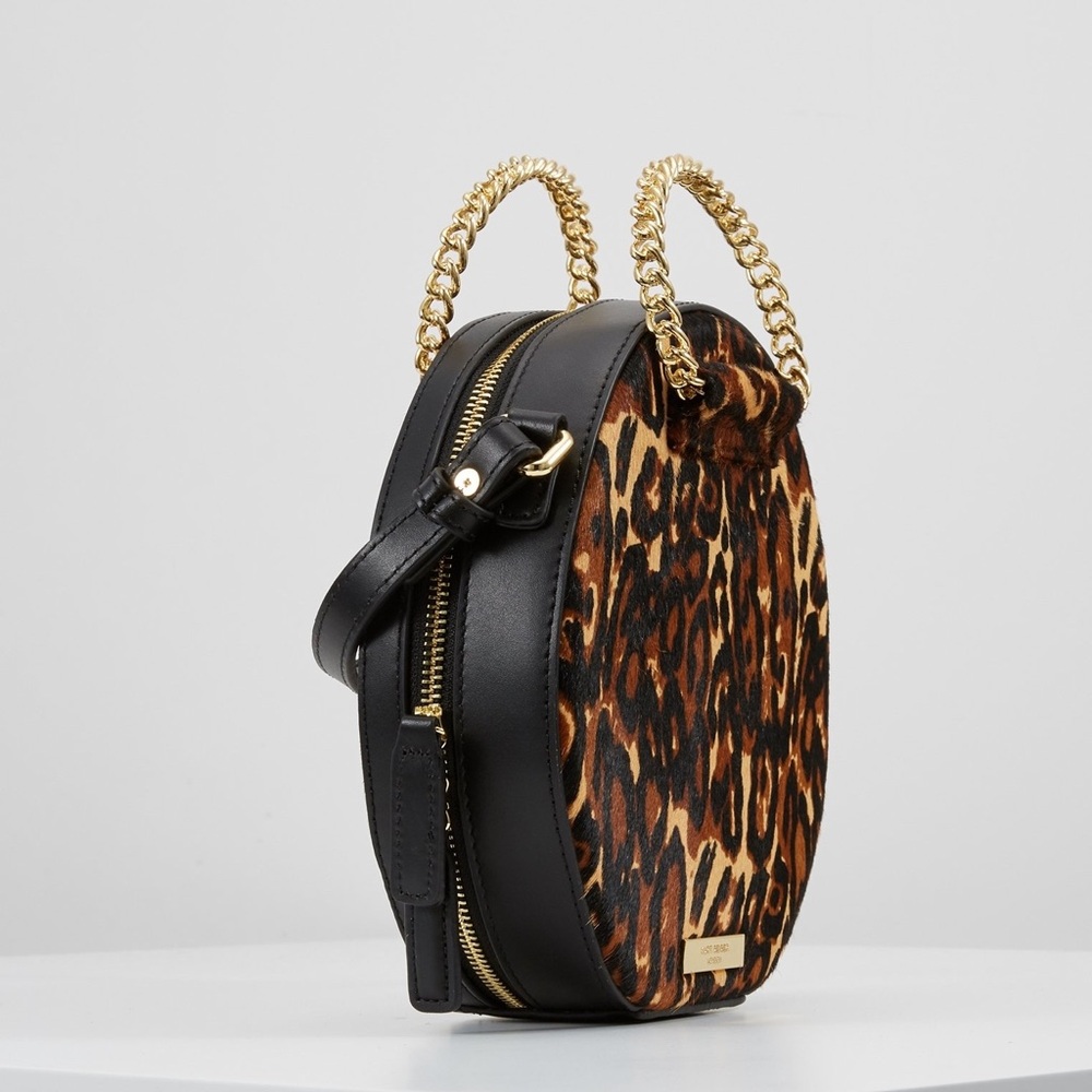 NWOT Kurt Geiger London Leather Calf Hair Brown Leopard Crossbody Bag